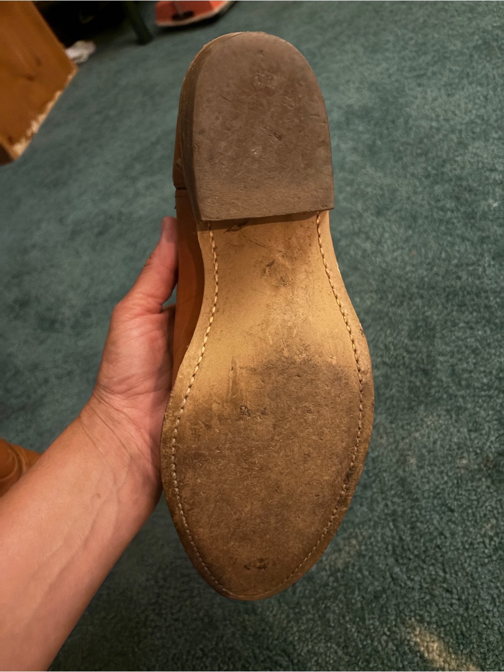Vintage ACME Dingo Cowboy Boots Women’s 10D Tan Leather Western Floral USA 7732 - Picture 3 of 8